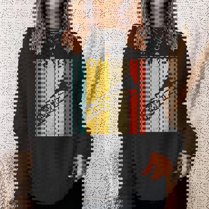 レトロトロンボーン I 吹奏楽部 I ミュージシャン I トロンボーン スウェットシャツ 彼女への贈り物