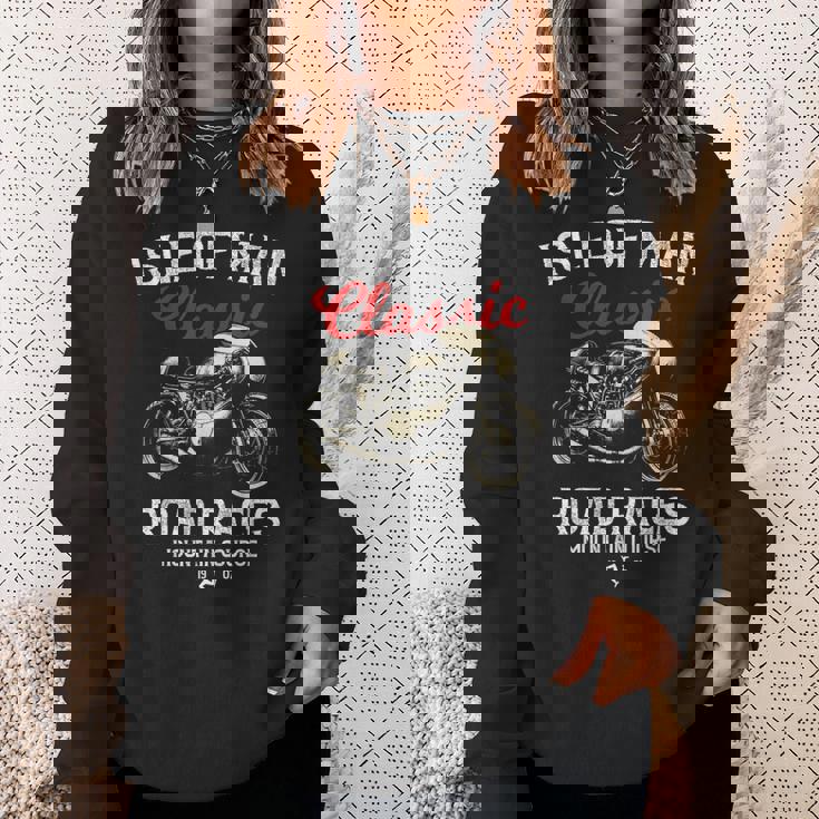 レトロマン島ttレースヴィンテージバイクレース スウェットシャツ 彼女への贈り物