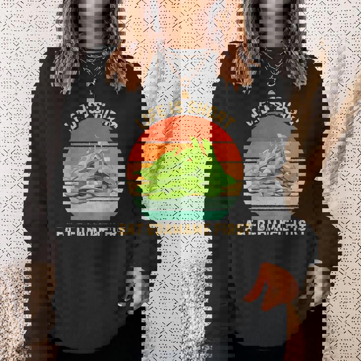 レトロライフは短く食べる 枝豆 はじめて枝豆 食べ物好き スウェットシャツ 彼女への贈り物