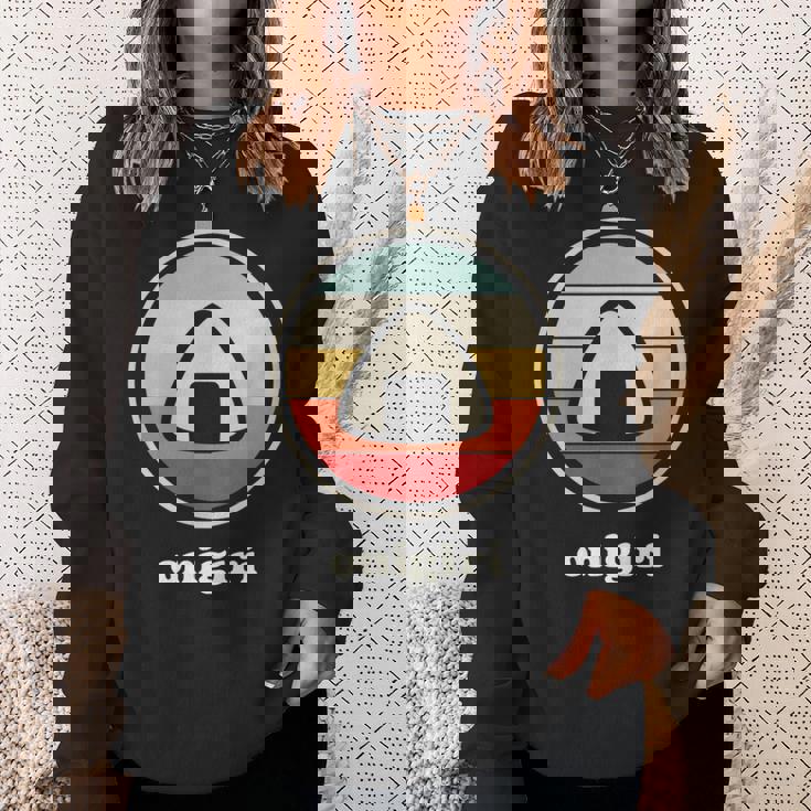 レトロヴィンテージ-日本食&カワイイアニメおにぎり スウェットシャツ 彼女への贈り物