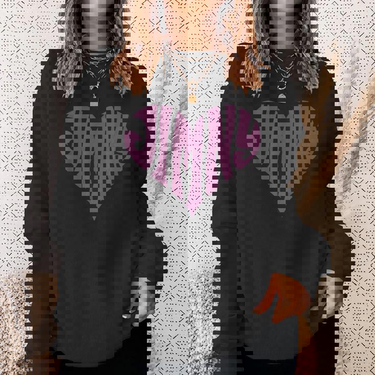 レトロヴィンテージスタイル ラブハートフィット ジムニーパープル スウェットシャツ 彼女への贈り物