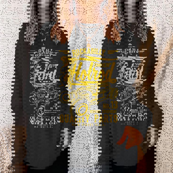 レトロヴィンテージスタイルのホットロッドロカビリーアンティーク調デザイン。 スウェットシャツ 彼女への贈り物