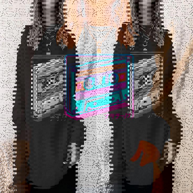 レトロヴェイパーウェイブカセット ロフィ アニメ 日本の美学 スウェットシャツ 彼女への贈り物