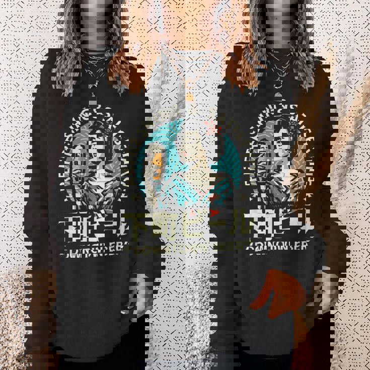 レトロ日本ビール 昭和ヴィンテージ 昭和ガール ダウンタウンビール スウェットシャツ 彼女への贈り物