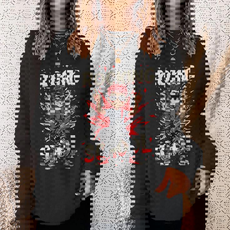 ロッキング・100デイズ・オブ・スクール・ファニー・ギター・キッズ スウェットシャツ 彼女への贈り物