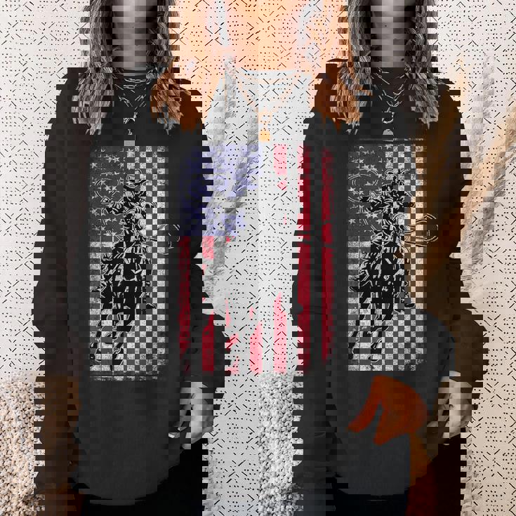 ロデオ 馬 アメリカ国旗 アメリカ カントリー カウボーイ ウェスタン スウェットシャツ 彼女への贈り物