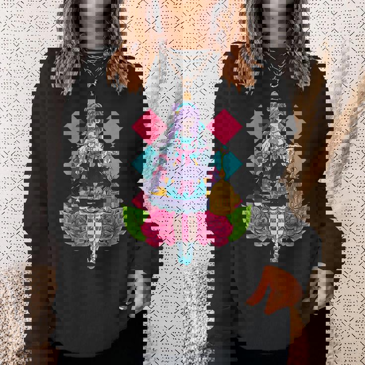 ロリータファッションをテーマにした鳥かごアニメデザイン スウェットシャツ 彼女への贈り物