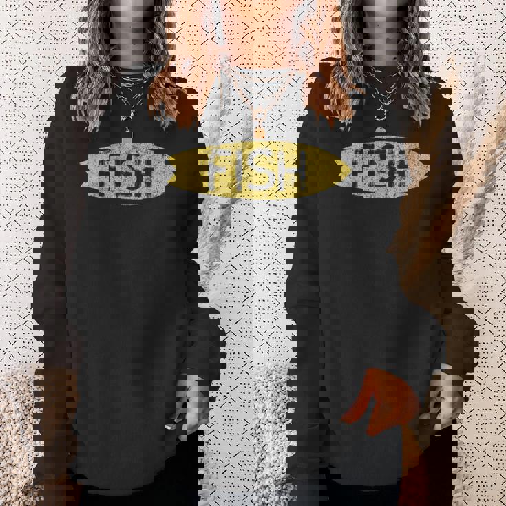 ロングボード サーフボード ヴィンテージ レトロ フィッシュタイプ スウェットシャツ 彼女への贈り物