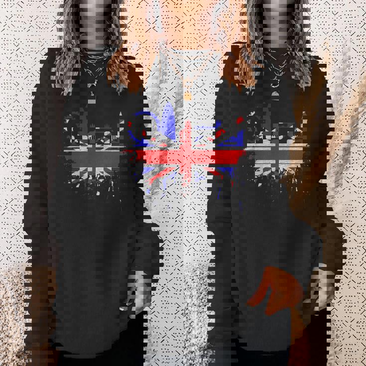 ロンドン スカイライン イギリス 愛 ユニオンジャック イギリス国旗 スウェットシャツ 彼女への贈り物