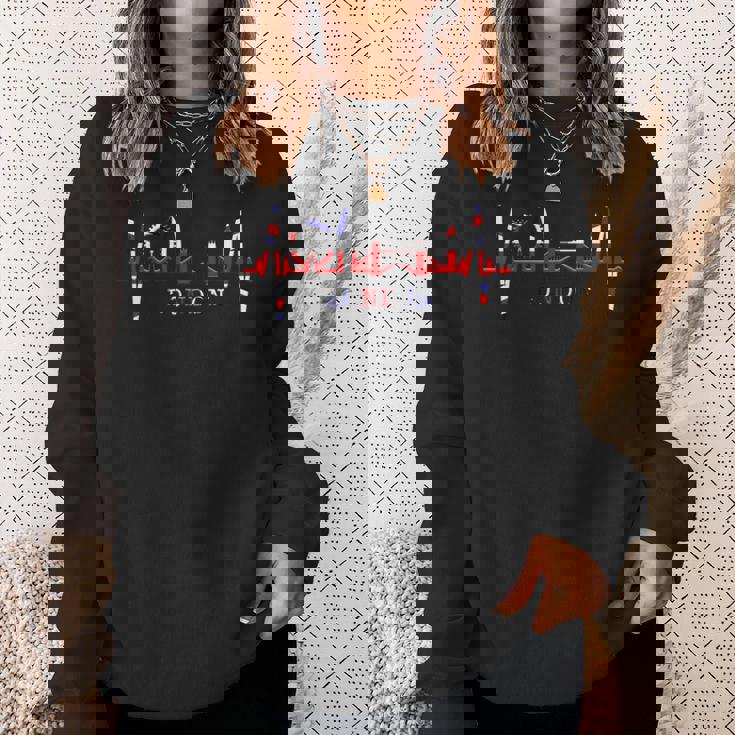 ロンドンのスカイラインハートビートフラッグハート アイラブロンドンi Love London スウェットシャツ 彼女への贈り物