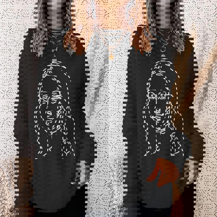 ワンラインアート デッサン ダヴィンチのモナリザ スウェットシャツ 彼女への贈り物