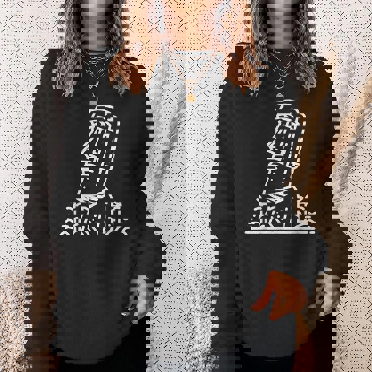 ワンラインアート モアイ像 スウェットシャツ 彼女への贈り物