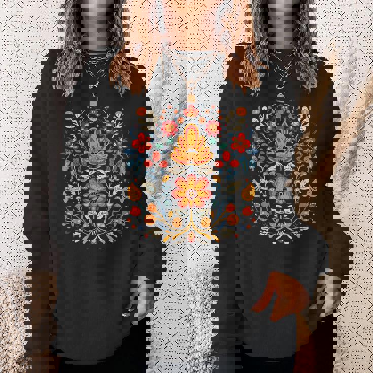 ヴィシヴァンカ キリル文字刺繍 国民的 民族的 花 異教の スウェットシャツ 彼女への贈り物