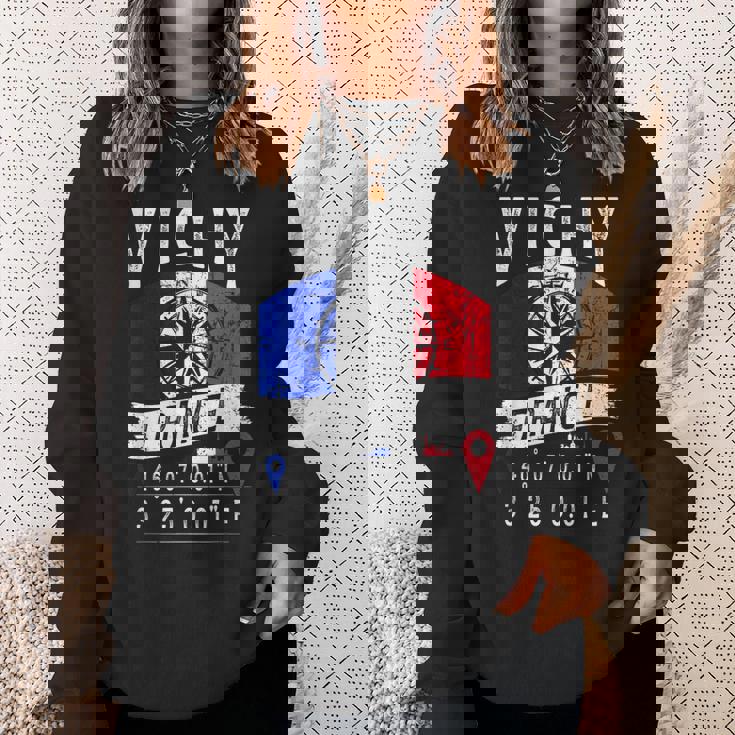 ヴィシー フランス 国旗 Gps座標 スウェットシャツ 彼女への贈り物