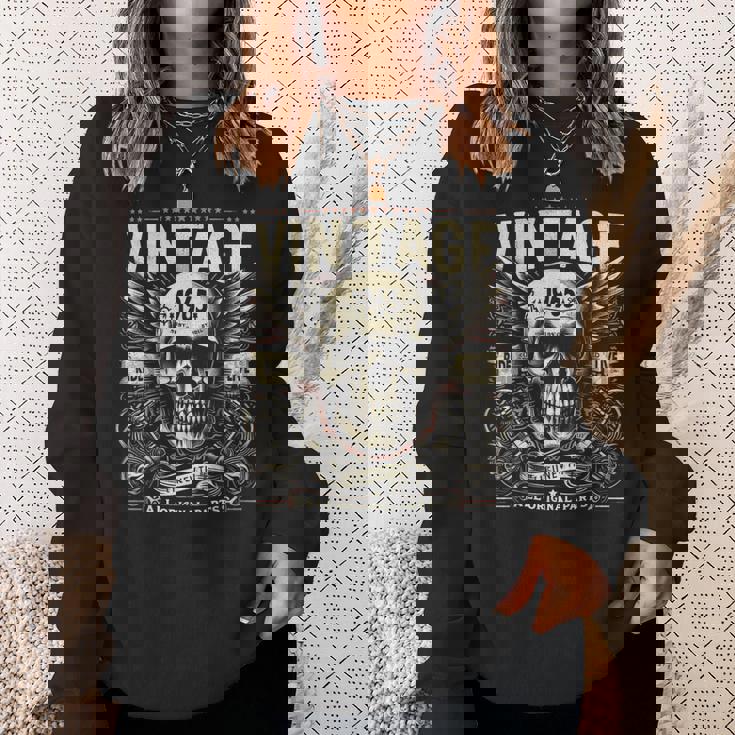 ヴィンテージ 1965 1965年誕生 誕生日 スカル バイカー バイク スウェットシャツ 彼女への贈り物