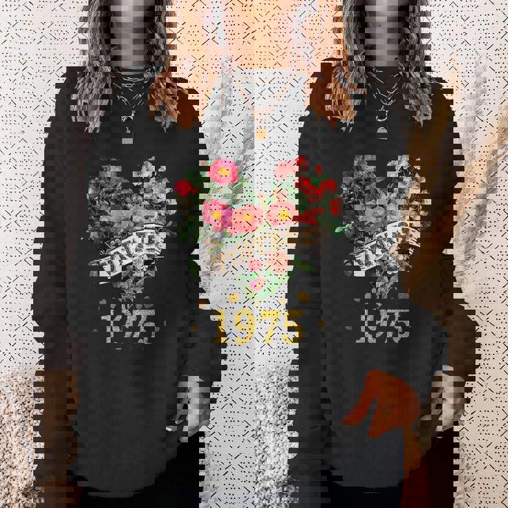 ヴィンテージ 1975年 楽しい かわいい 花柄 花 ラブハート 49歳の誕生日 スウェットシャツ 彼女への贈り物