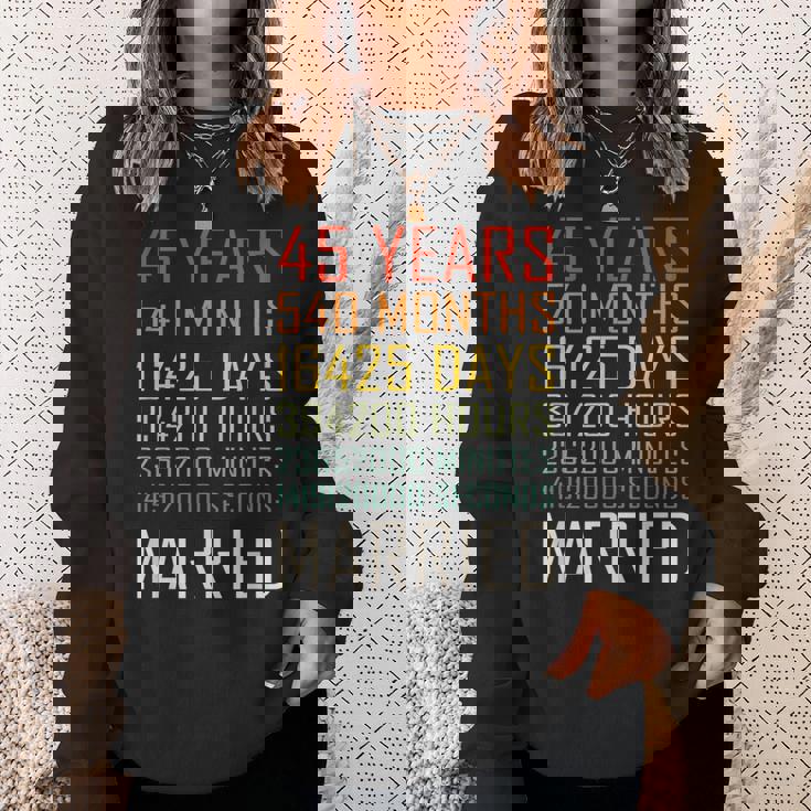 ヴィンテージ 45年 540ヶ月 結婚45周年 記念日 スウェットシャツ 彼女への贈り物