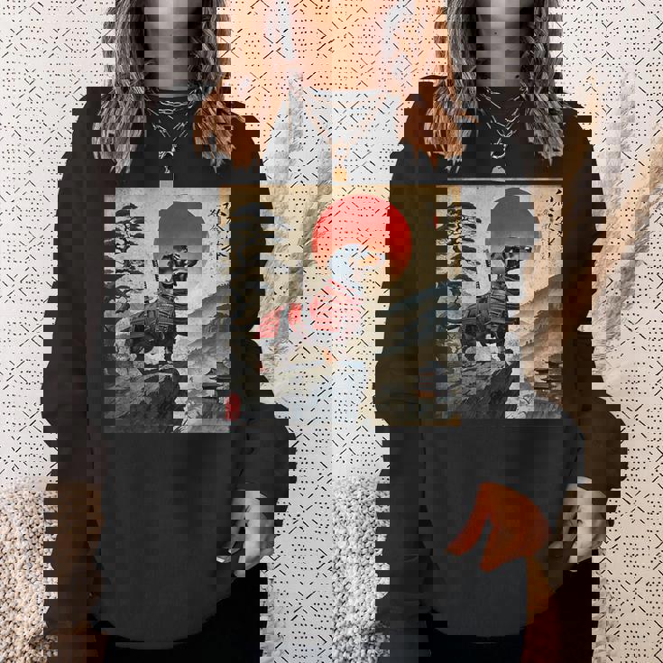 ヴィンテージ ダックスフンド サムライ ウナー 犬 日本の浮世絵 アート スウェットシャツ 彼女への贈り物