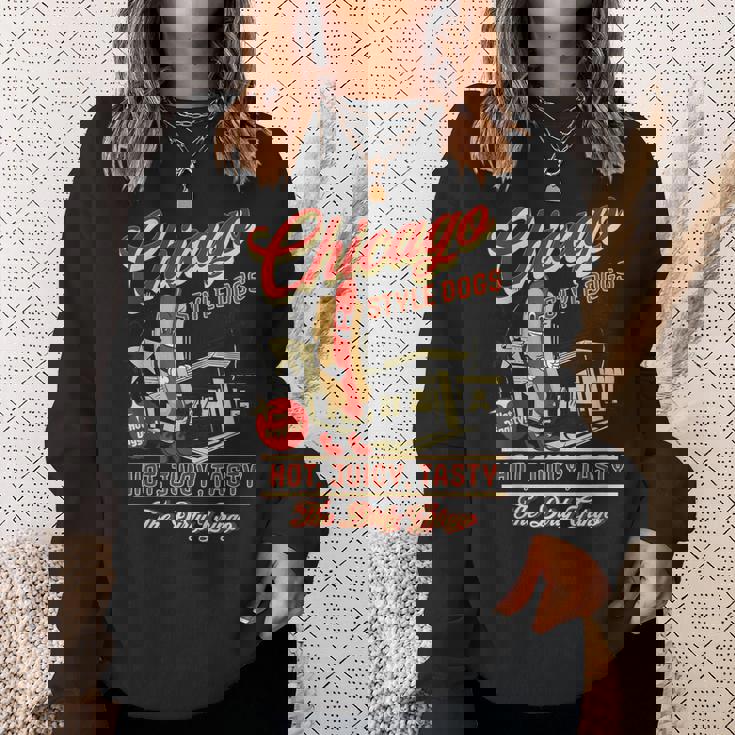 ヴィンテージ ダーティ グリンゴ シカゴスタイル ホットドッグ レトロ バイカー スウェットシャツ 彼女への贈り物