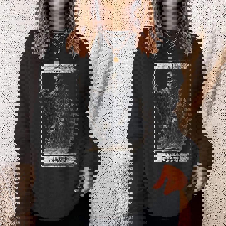 ヴィンテージ デス タロット カード 死神 オカルト悪魔の恐怖 スウェットシャツ 彼女への贈り物