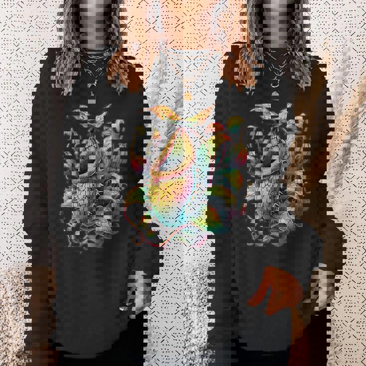 ヴィンテージ ネペンテス ピッチャー 植物ティー 食虫植物アート スウェットシャツ 彼女への贈り物