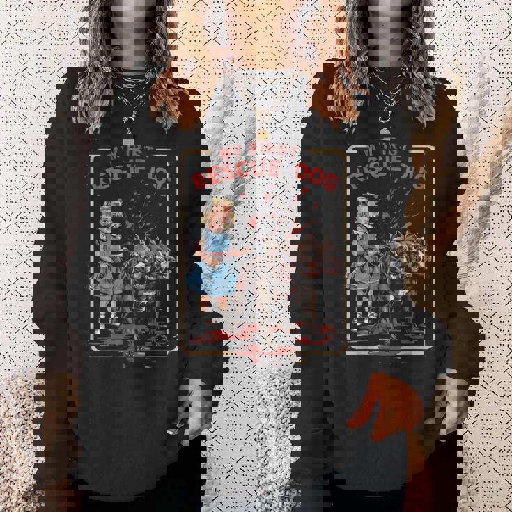 ヴィンテージ ホラー 映画 恋人 レトロ ハロウィン シャツ レスキュー 犬 スウェットシャツ 彼女への贈り物