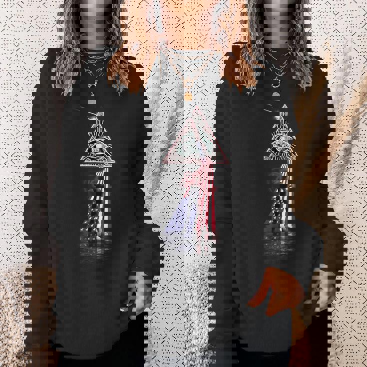 ヴィンテージ レトロ プリズム アメリカ国旗 クラシックギター スウェットシャツ 彼女への贈り物