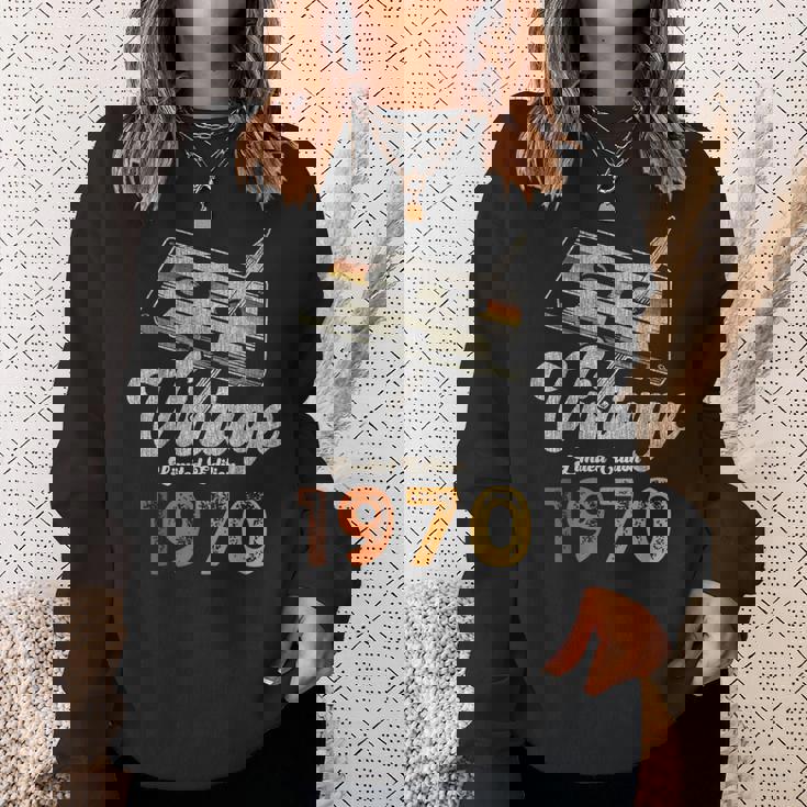 ヴィンテージ1970 カセット・ペンシル 55歳の誕生日 スウェットシャツ 彼女への贈り物