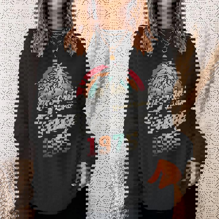 ヴィンテージ1975バースデー50年パームツリー レトロ スウェットシャツ 彼女への贈り物