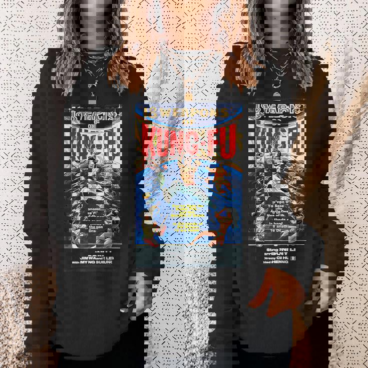 ヴィンテージカンフー格闘技 映画レトロギフト スウェットシャツ 彼女への贈り物