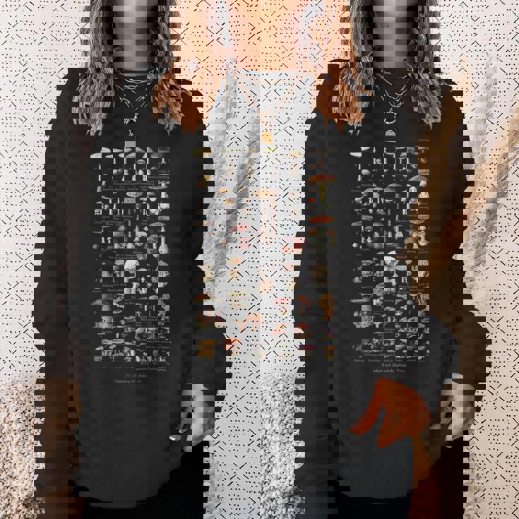 ヴィンテージキノコドイツ語の名前キノコ狩り スウェットシャツ 彼女への贈り物