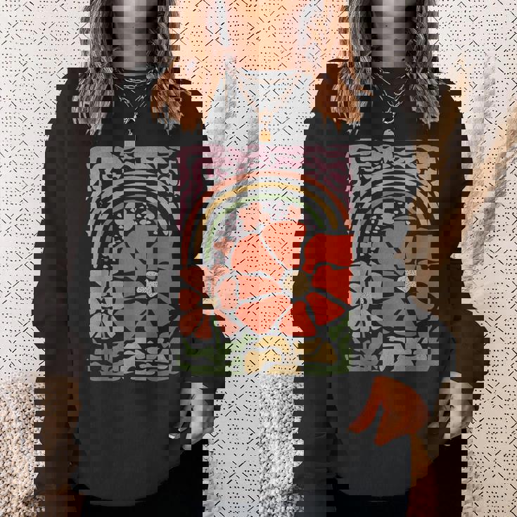 ヴィンテージフラワーレトロルックナチュラルヒッピーバイブ。 スウェットシャツ 彼女への贈り物