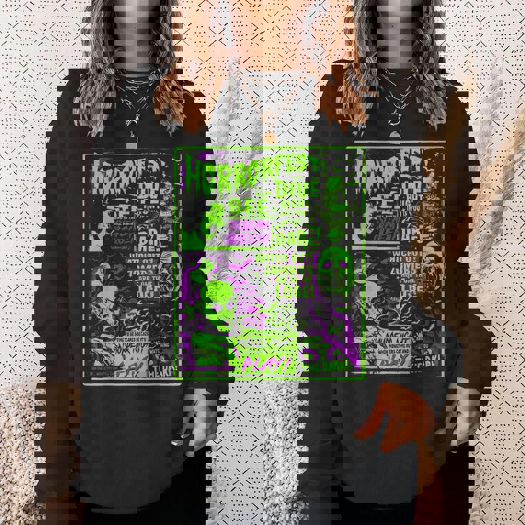 ヴィンテージホラーフェス ハロウィン映画ポスター オールドタイムホラー スウェットシャツ 彼女への贈り物