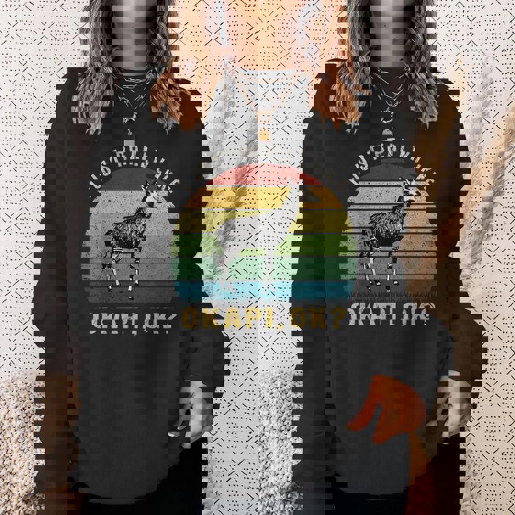 ヴィンテージレトロオカピ動物tシャツ I Just Really Like Okapi Ok スウェットシャツ 彼女への贈り物