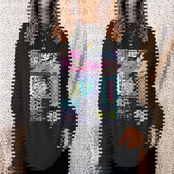 ヴィンテージ・アニメ・スタイル ミッドナイト・ジャパン・マンガ スウェットシャツ 彼女への贈り物