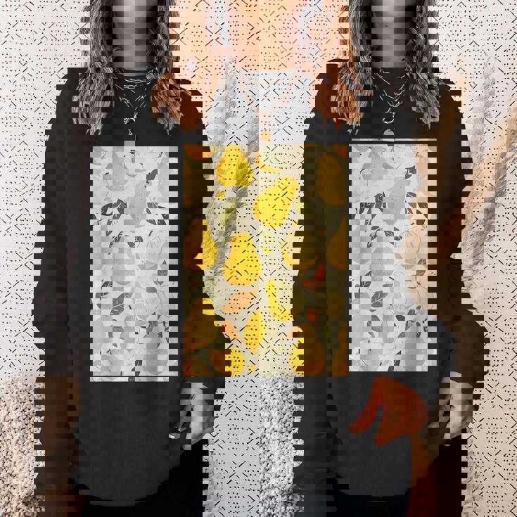 ヴィンテージ柄アート梨 スウェットシャツ 彼女への贈り物