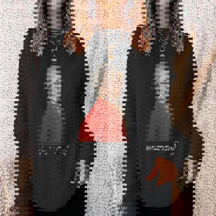 ヴォルフガング・アマデウス・モーツァルト 作曲家 シグネチャー クラシック音楽 スウェットシャツ 彼女への贈り物