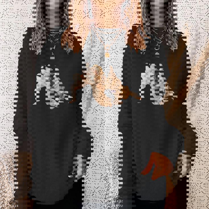 三つの天使 モチーフ、かわいいエンジェル、絵画アート スウェットシャツ 彼女への贈り物