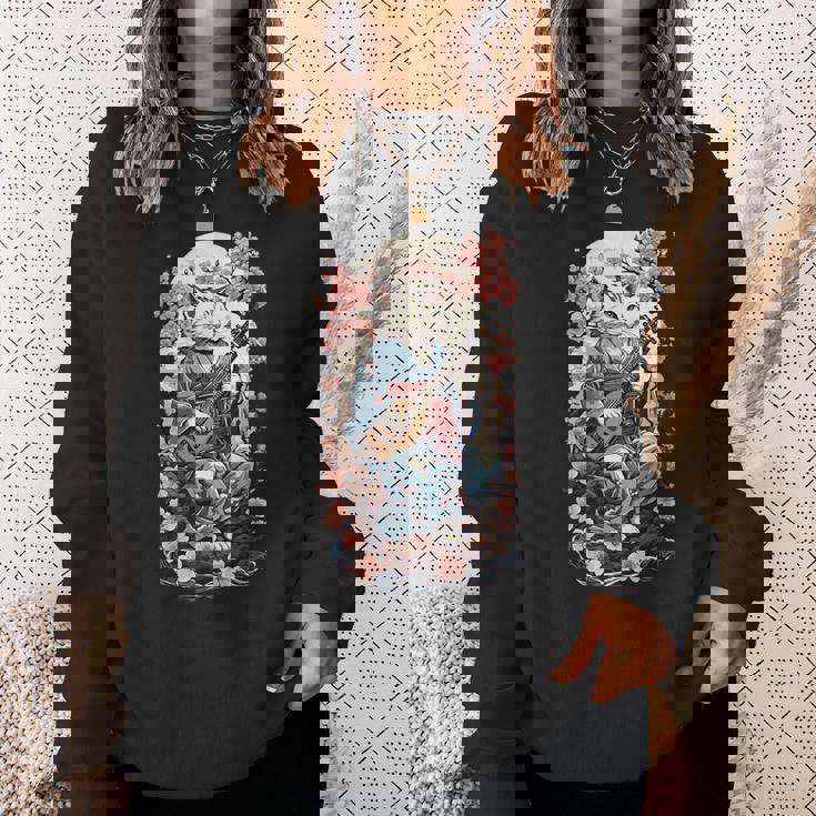 三味線猫 ヴィンテージ 日本 鬼 デザイン スウェットシャツ 彼女への贈り物