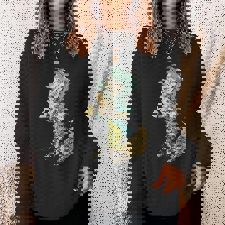 不思議の国のアリス マッドハッター ビンテージイラスト スウェットシャツ 彼女への贈り物