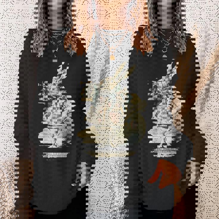 不思議の国のアリス 白ウサギ トランプデザイン スウェットシャツ 彼女への贈り物