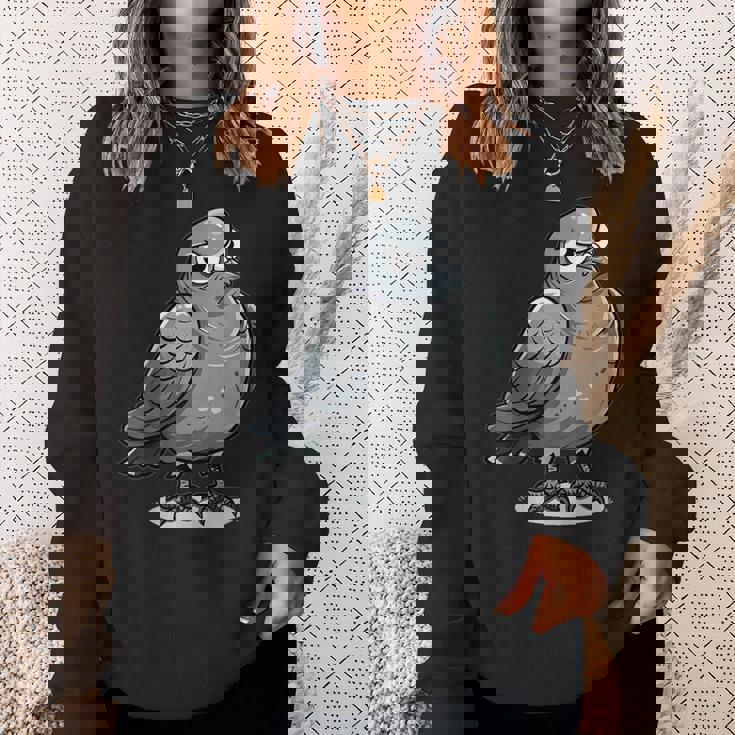 不機嫌そうなピジョン I カートゥーンピジョン スウェットシャツ 彼女への贈り物