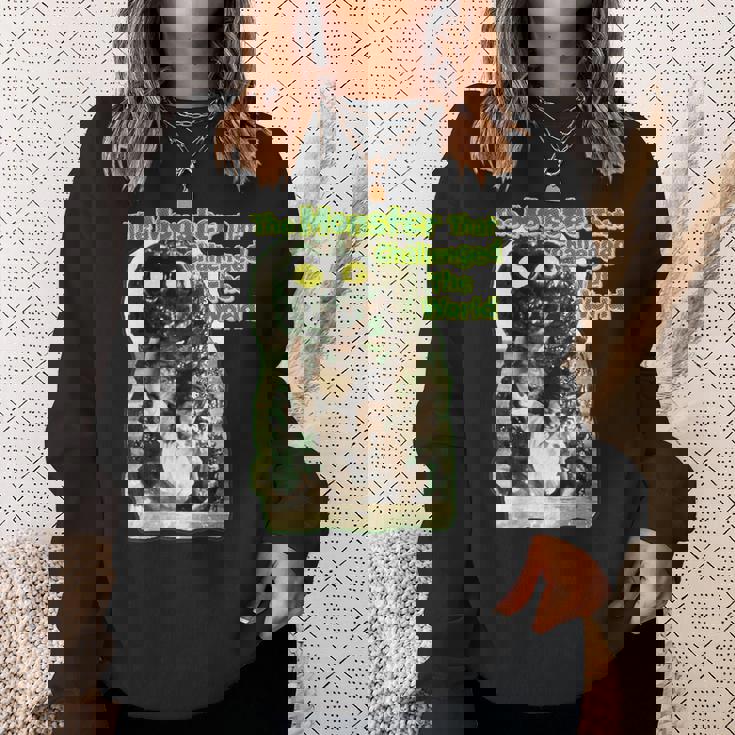 世界に挑んだヴィンテージクラシックホラーモンスター スウェットシャツ 彼女への贈り物