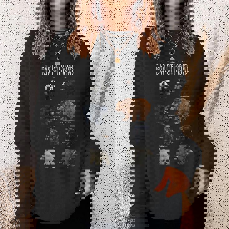 世界のクマ パンダ ポーラーグリズリー ブラック かわいいクマギフト スウェットシャツ 彼女への贈り物