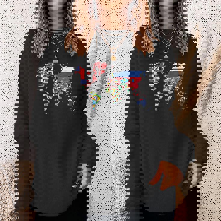 世界地図 国旗 アトラス スウェットシャツ 彼女への贈り物