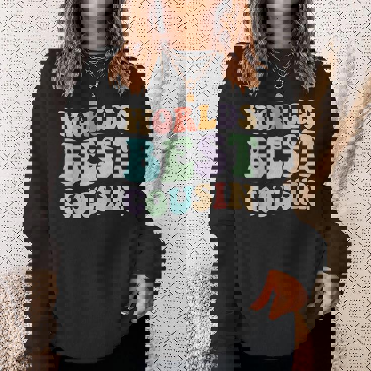 世界最高のいとこレトログラフィック – 楽しくカラフルないとこ スウェットシャツ 彼女への贈り物