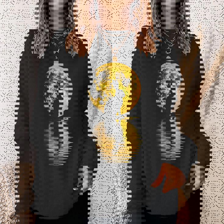 中秋節月 うさぎ シルエット 月餅 恋人 スウェットシャツ 彼女への贈り物