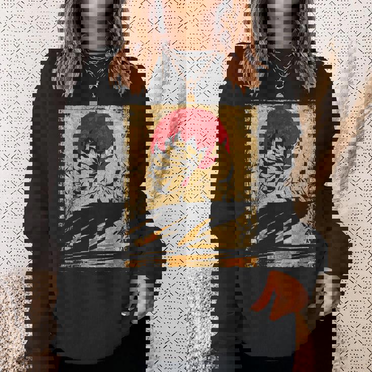 九尾の狐 日本のレトロアート スウェットシャツ 彼女への贈り物