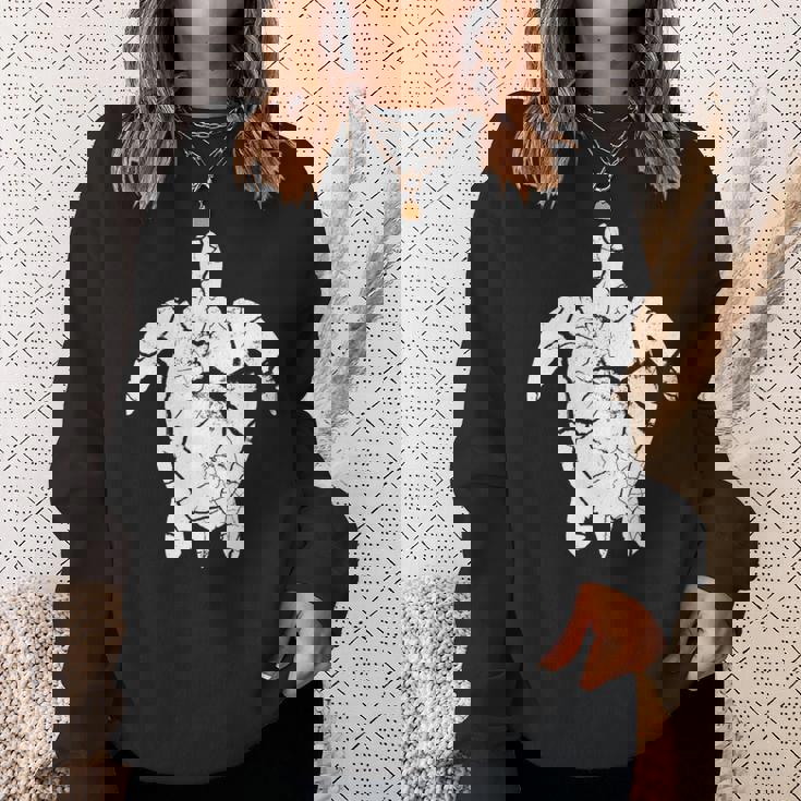 亀 かめ カメ 龜 亀甲 亀の子 かっこいい 可愛い かわいい 海亀 海 うみ 罅 ひび 隙間 動物 ペット 爬虫類 長袖tシャツ スウェットシャツ 彼女への贈り物