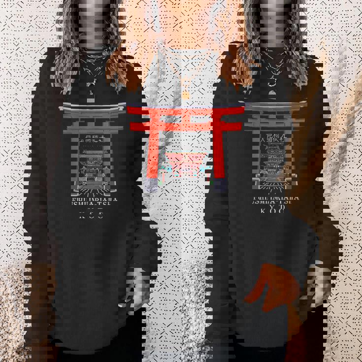 京都、日本、神社、伏見稲荷大社、ドローイング スウェットシャツ 彼女への贈り物